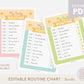 Daily Routine Editable Chart Bundle | 3 Colors