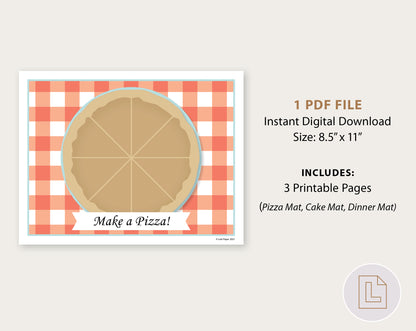 Food Activity Play Dough Mat - Cake, Dinner, Pizza