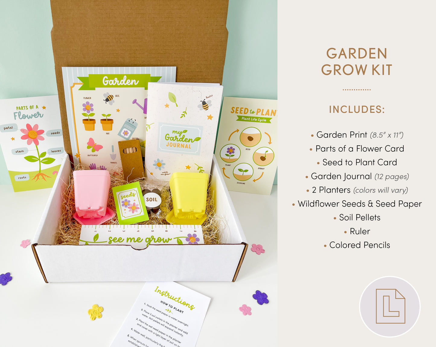 Garden Grow Kit | Spring Flower Little Gardener Activity Set for Kids