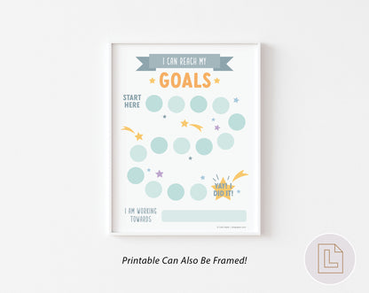 I Can Reach Goals Rewards Sticker Chart - Blue