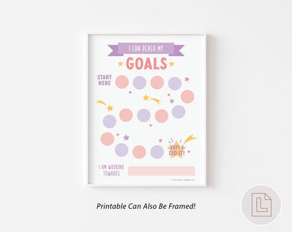 I Can Reach Goals Rewards Sticker Chart - Pink