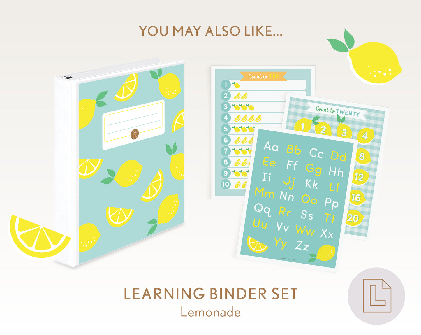 Learning Binder Lemonade – Weekly Monthly Planner Printable