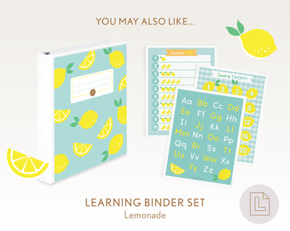 Learning Binder Lemonade – Counting Numbers Printable - 10, 20, 100
