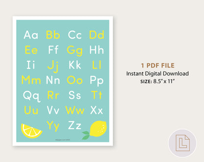 Learning Binder Lemonade – Alphabet Printable