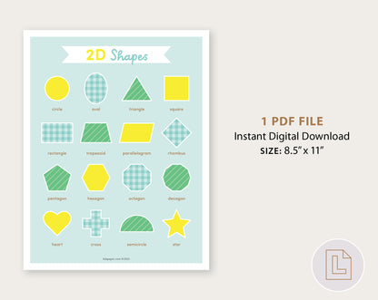 Learning Binder Lemonade – 2D Shapes Printable