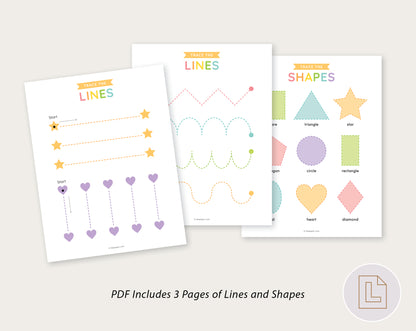 Prewriting Tracing Practice Learning Binder