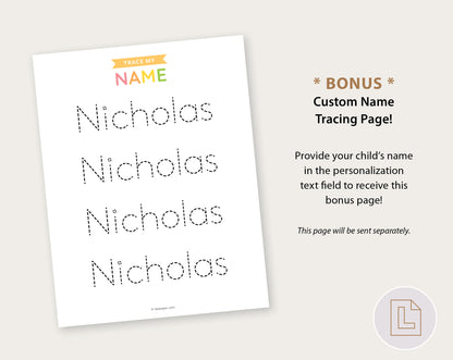 Prewriting Tracing Practice Learning Binder