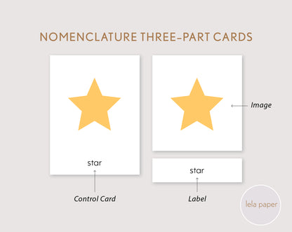 Basic Shapes Minimalist Flash Cards Printable