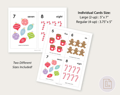 Christmas Counting Flash Cards Numbers 1-10
