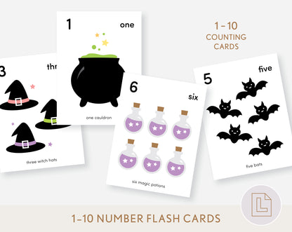 Halloween Counting Flash Cards Numbers 1-10