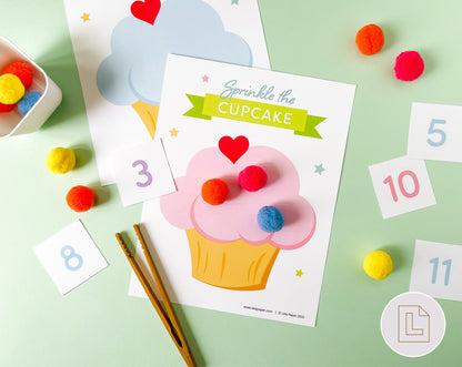 Cupcake Fine Motor Counting Game