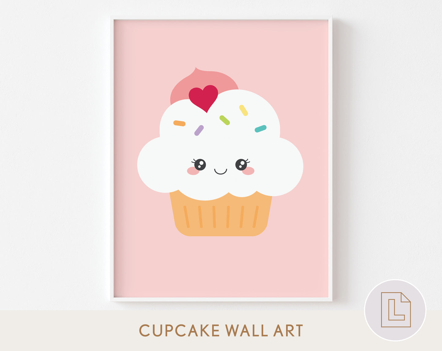 Pink Cupcake Poster Wall Art