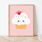 Pink Cupcake Poster Wall Art
