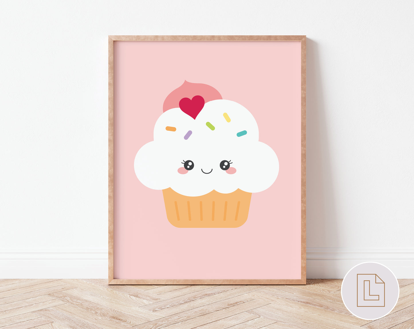 Pink Cupcake Poster Wall Art