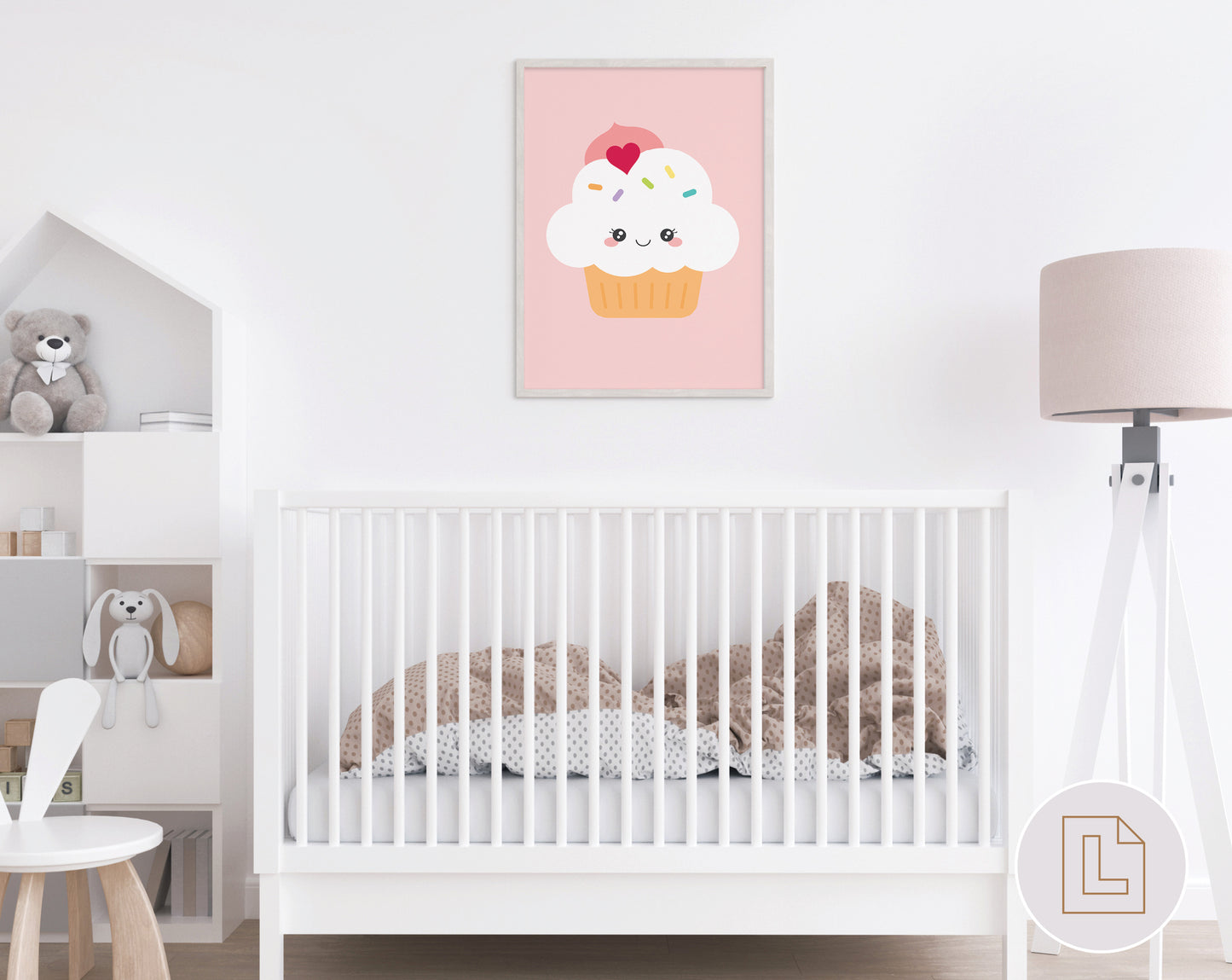 Pink Cupcake Poster Wall Art