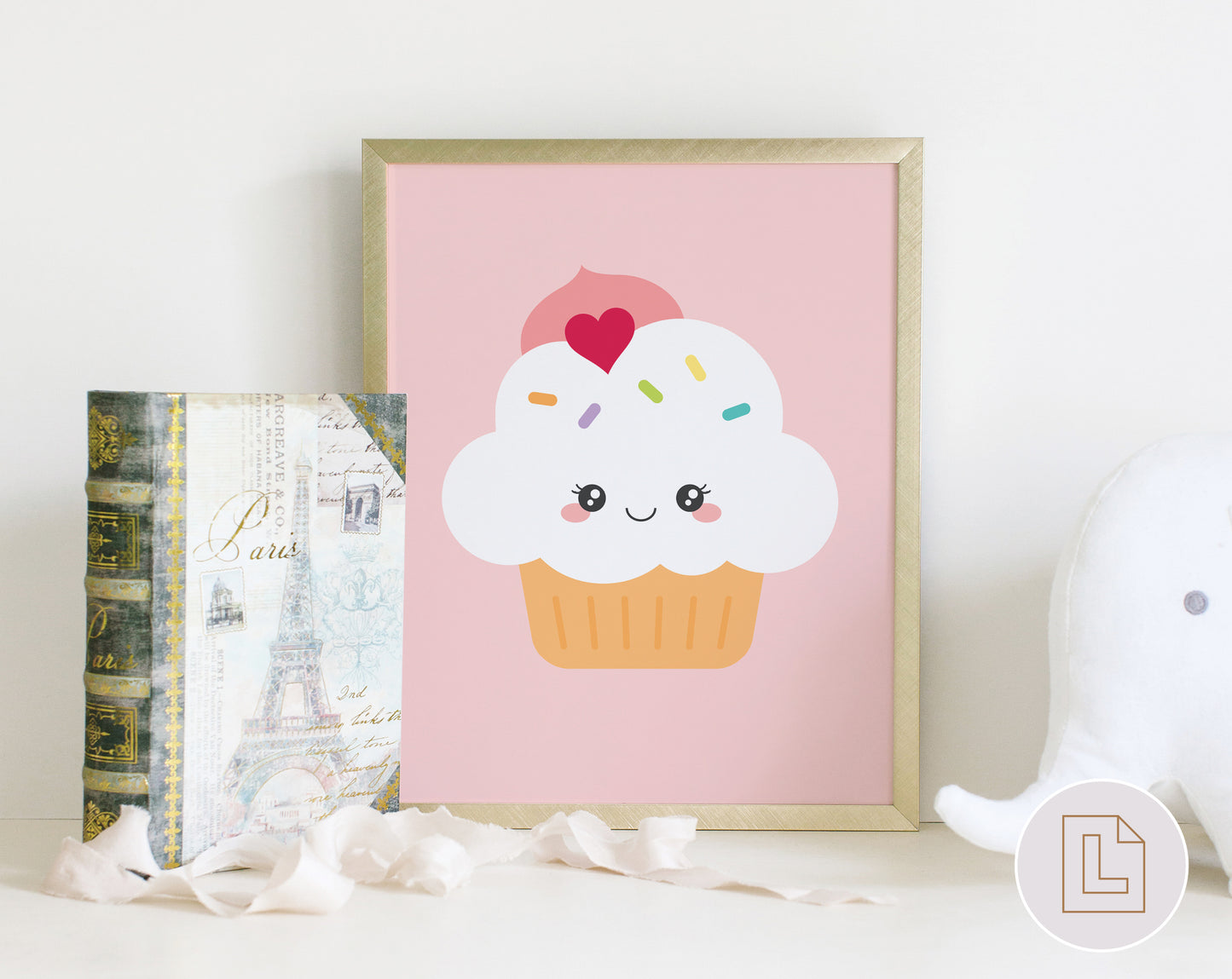 Pink Cupcake Poster Wall Art