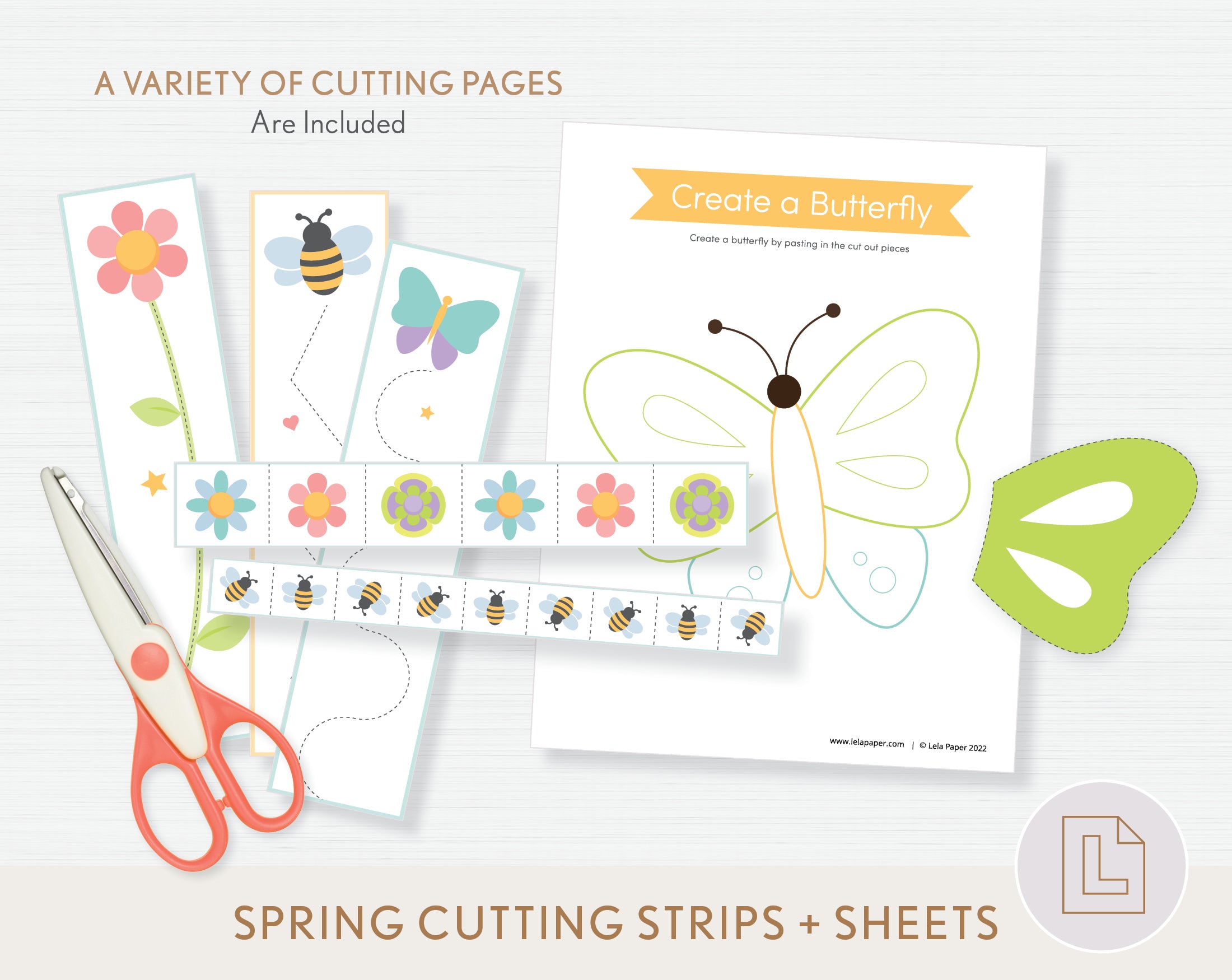 Spring Cutting Practice Strips Bundle – Lela Paper