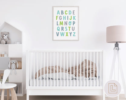 Educational Learning Poster Wall Art | Blue Gray