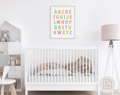 Educational Learning Poster Wall Art | Rainbow