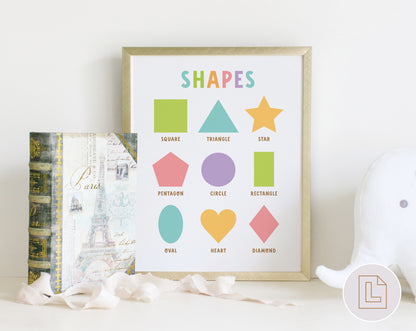 Educational Learning Poster Wall Art | Rainbow