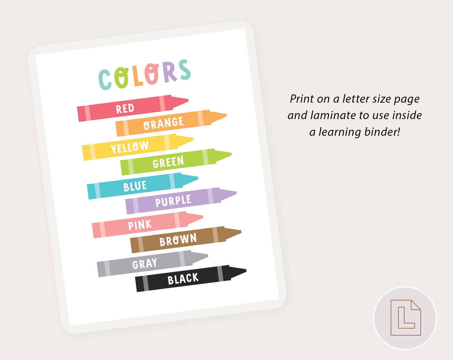 Educational Learning Poster Wall Art | Rainbow