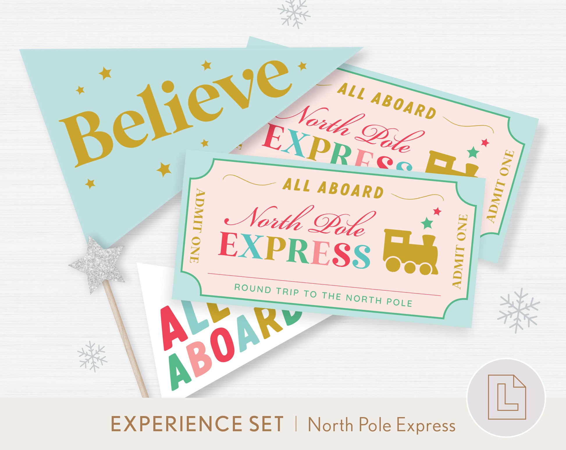 north-pole-express-holiday-train-tickets-pennants-and-tags-lela-paper for Polar Express Ticket Printable Pdf Free Download North Pole Express Holiday Train Tickets, Pennants, and Tags – Lela Paper for Polar Express Ticket Printable Pdf Free Download