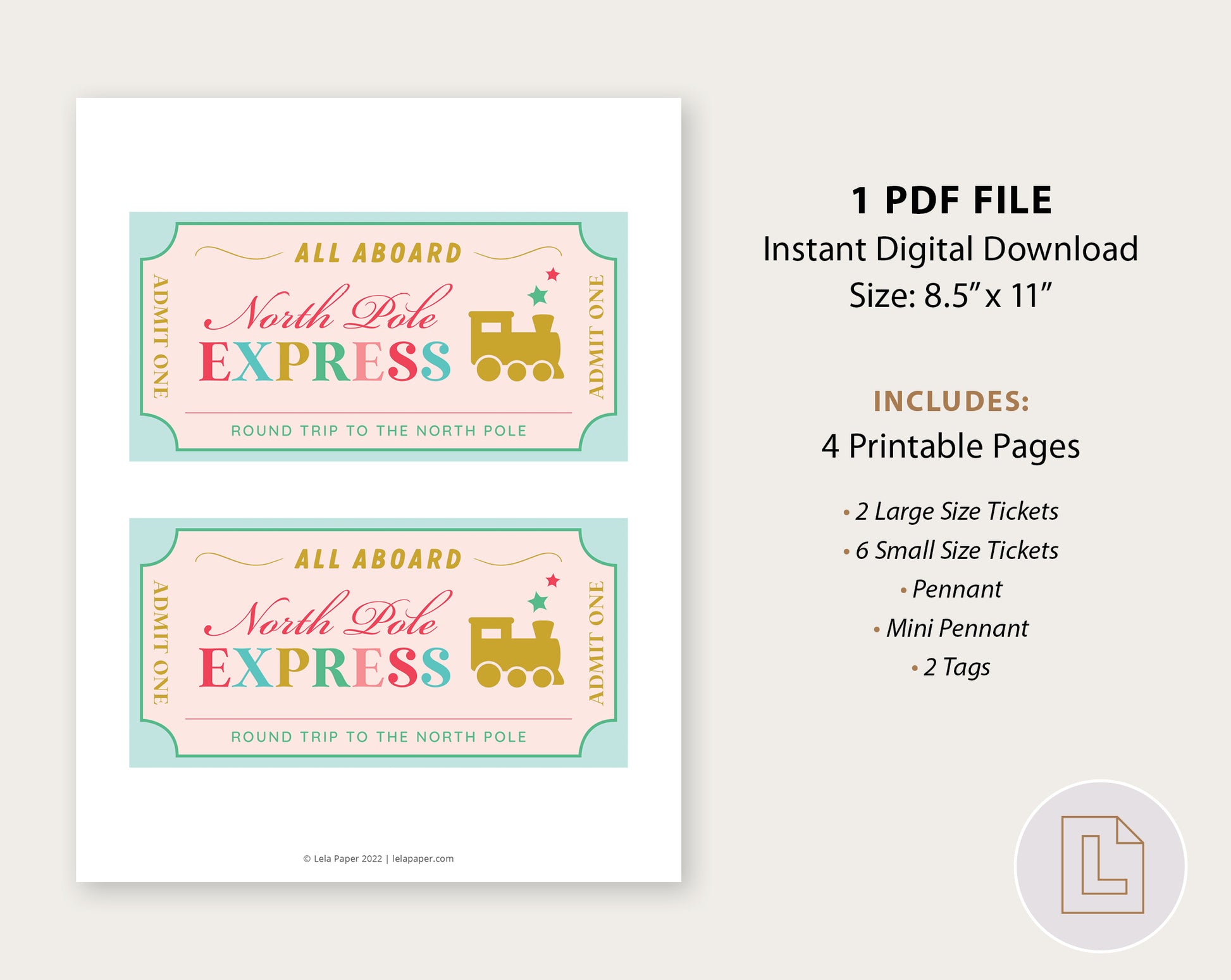north-pole-express-holiday-train-tickets-pennants-and-tags-lela-paper for Polar Express Ticket Printable Pdf Free Download North Pole Express Holiday Train Tickets, Pennants, and Tags – Lela Paper for Polar Express Ticket Printable Pdf Free Download