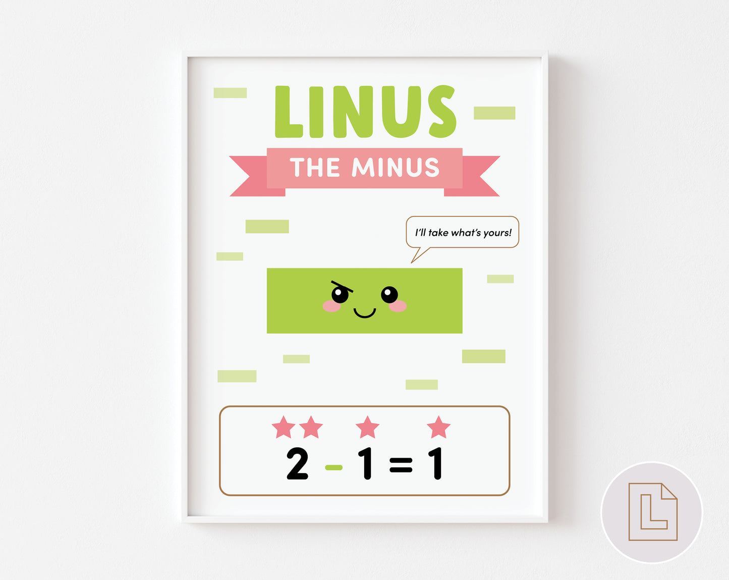 Gus the Plus Linus the Minus Wall Art Poster