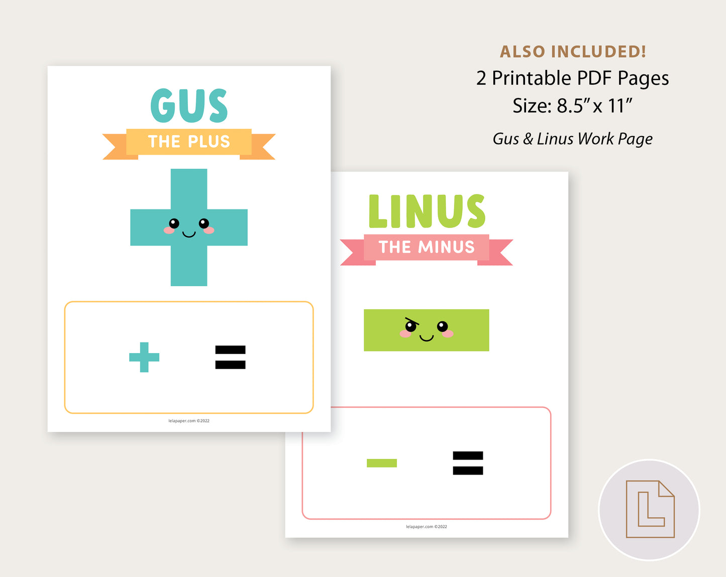 Gus the Plus Linus the Minus Wall Art Poster