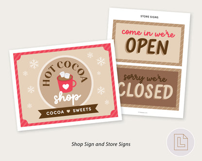 Christmas Hot Cocoa Shop Dramatic Play Printable