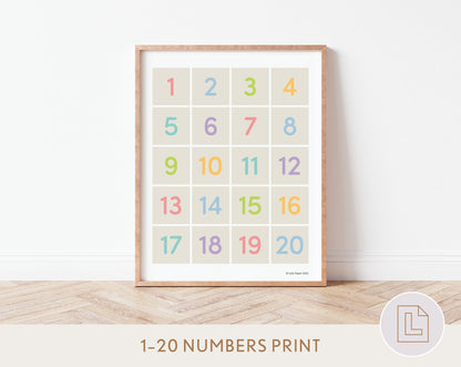 Numbers 1-20 Printable Chart
