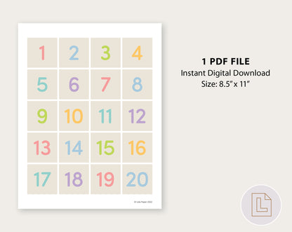 Numbers 1-20 Printable Chart
