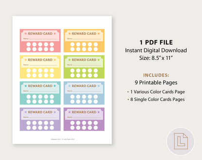 Kids Rewards Card Printable