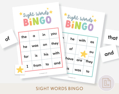 Sight Words Bingo Game