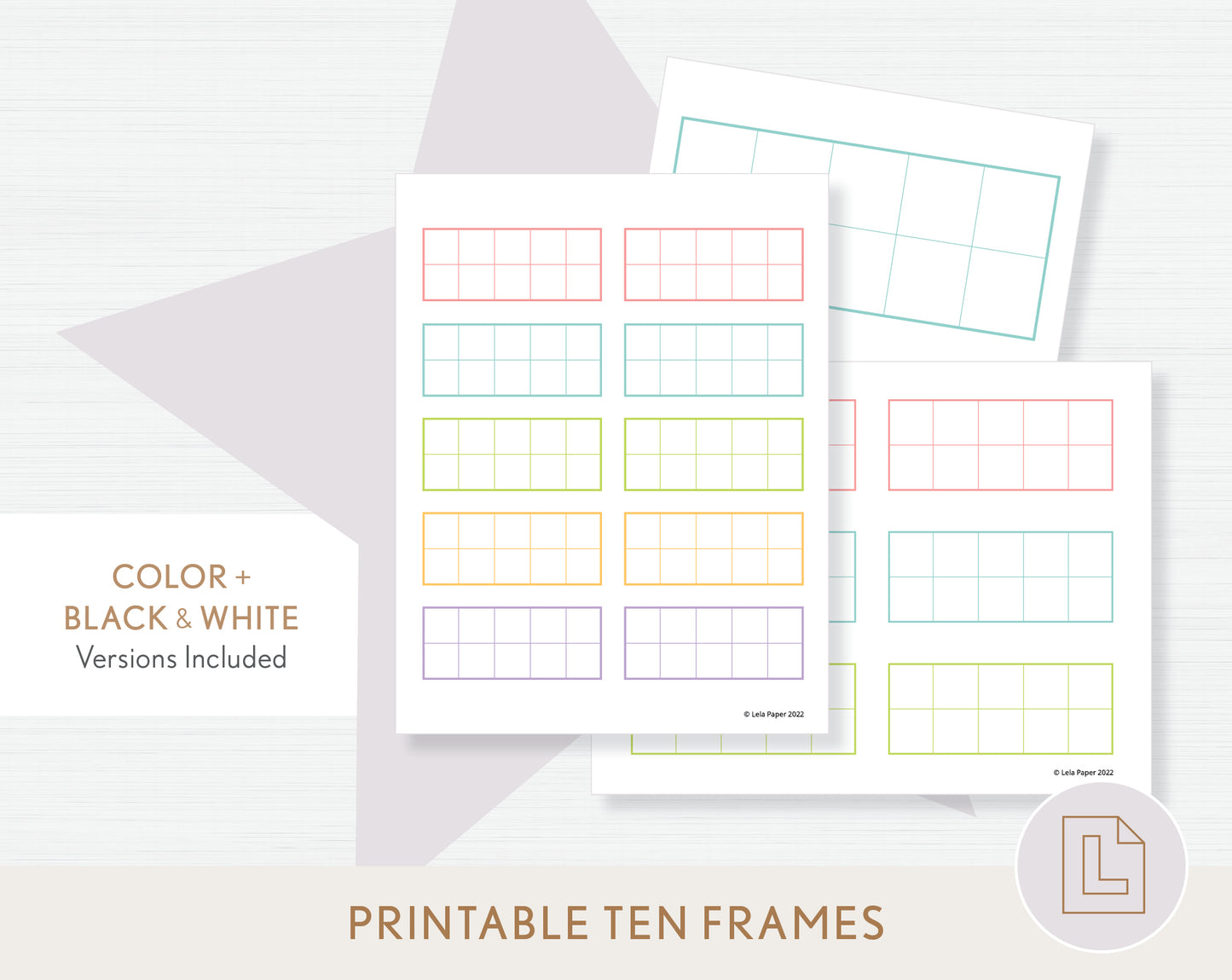 Ten Frames Counting Printable