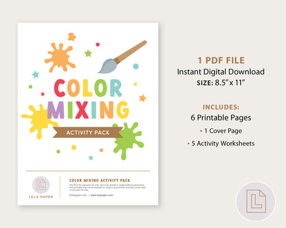 Color Mixing Activity Pack Printable Worksheets