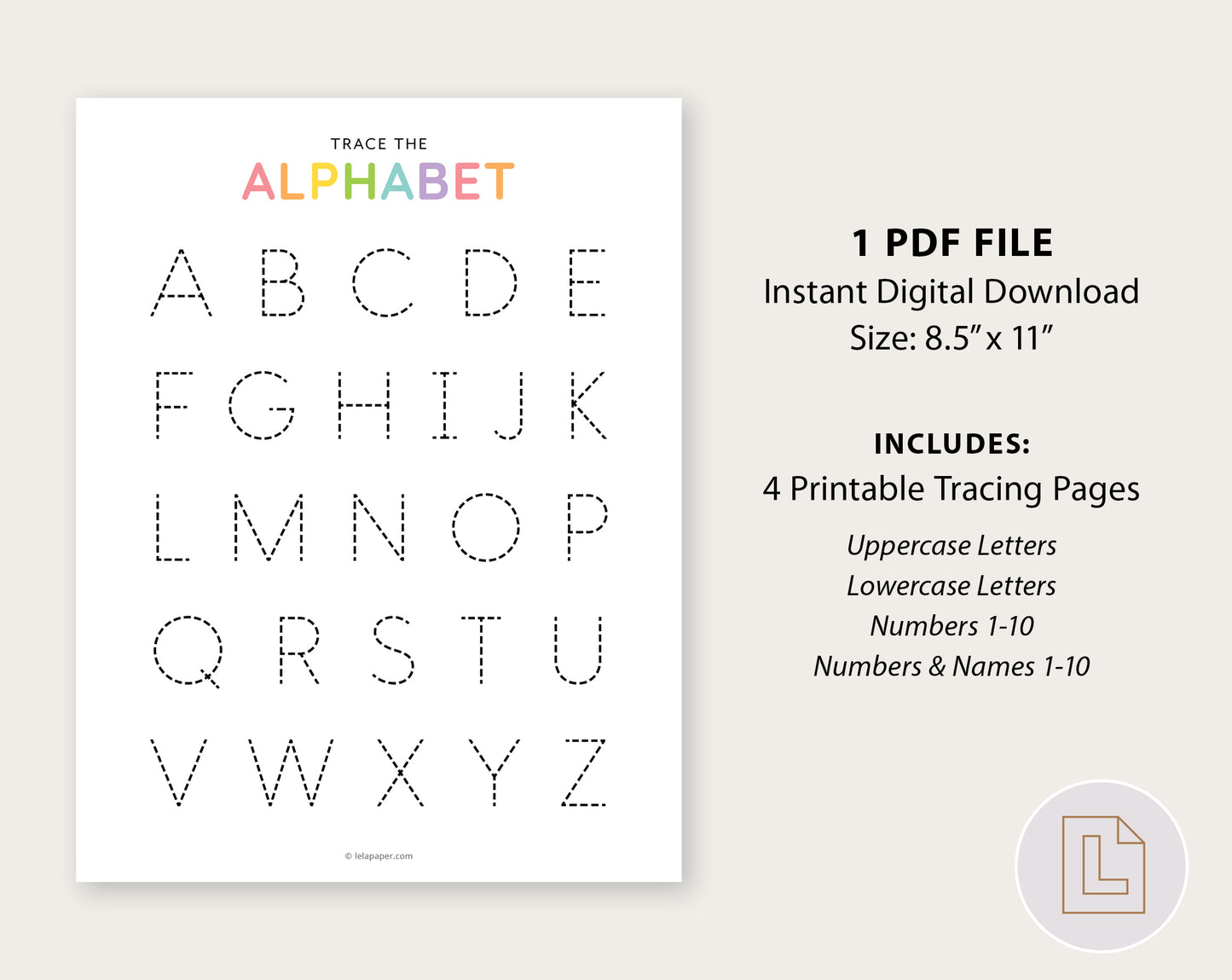 Alphabet Number Tracing Sheets