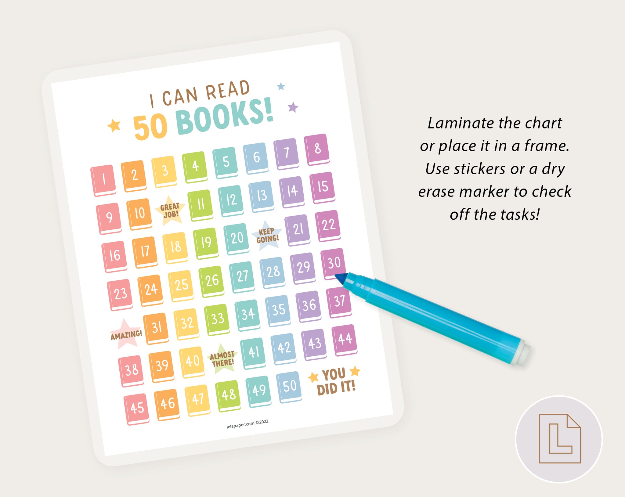 Book Reading Chart – Lela Paper