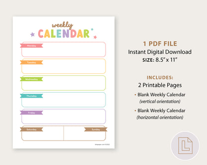 Weekly Calendar Planner