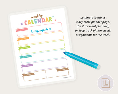 Weekly Calendar Planner