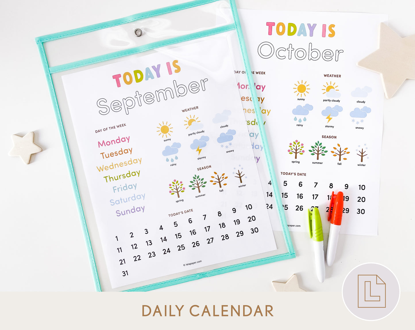 Daily Circle Time Traceable Calendar