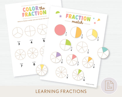 Learning Fractions Matching Activity