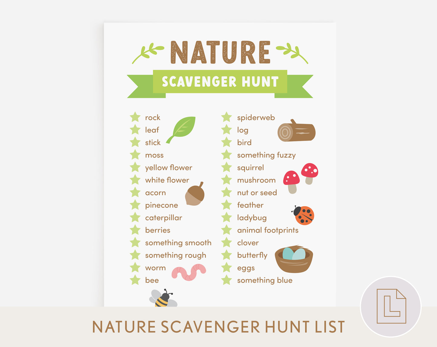 Nature Scavenger Hunt List