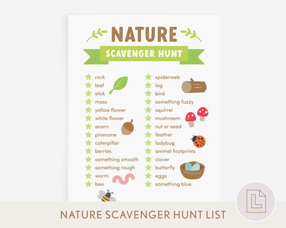 Nature Scavenger Hunt List