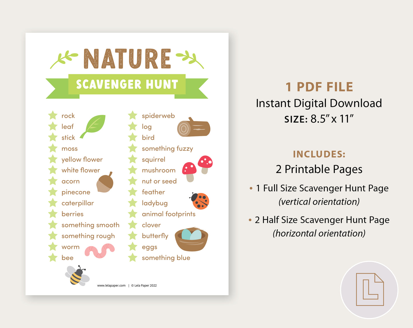 Nature Scavenger Hunt List