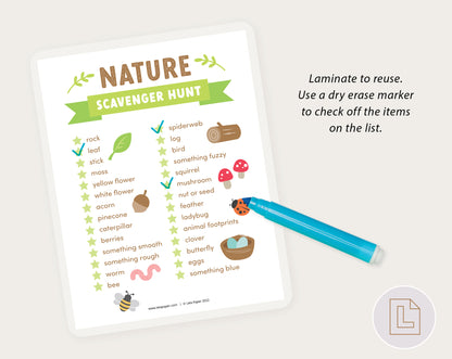 Nature Scavenger Hunt List