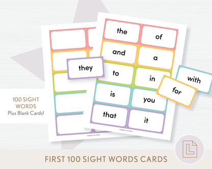 Fry's First 100 Sight Words Flashcards