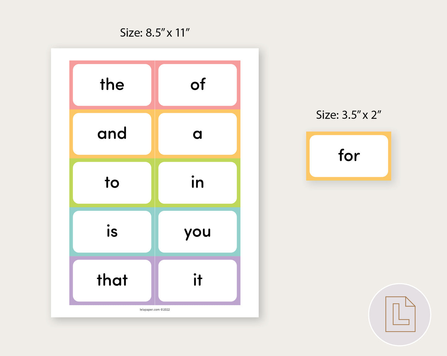 Fry's First 100 Sight Words Flashcards