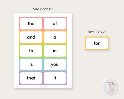 Fry's First 100 Sight Words Flashcards