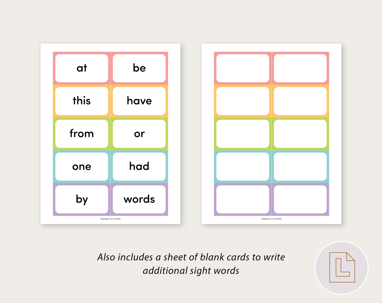 Fry's First 100 Sight Words Flashcards